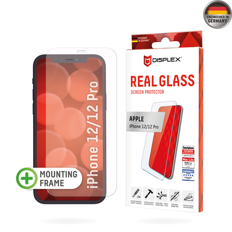 Folie sticla premium iPhone 12 Displex Real Glass 2D, transparenta