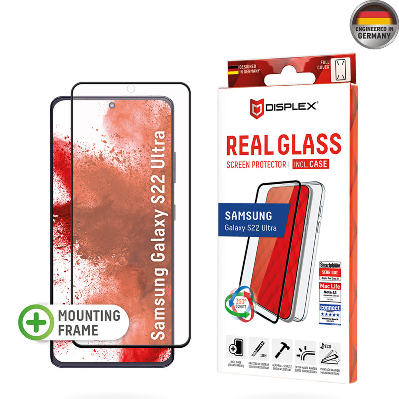 [Folie sticla + husa] premium Samsung Galaxy S22 Ultra 5G Displex Real Glass 3D, transparenta