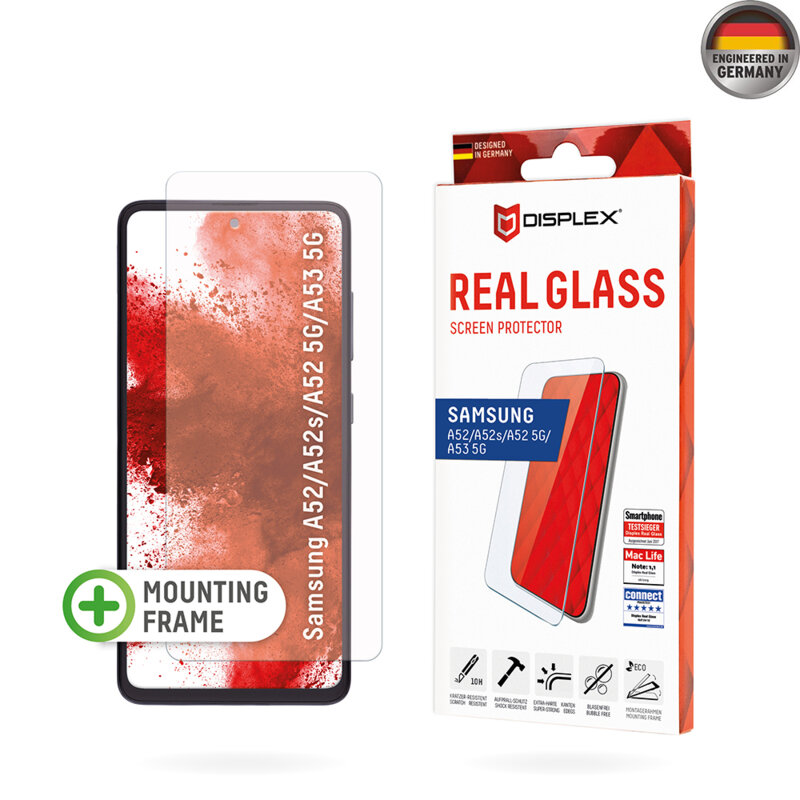 Folie sticla premium Samsung Galaxy A52 5G Displex Real Glass 2D, transparenta