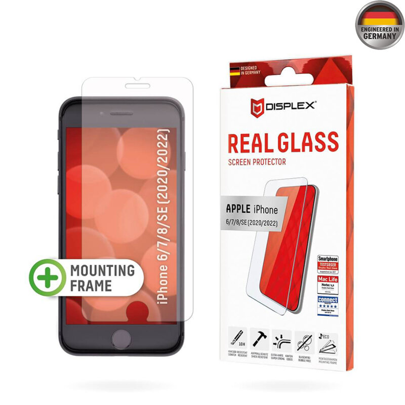 Folie sticla premium iPhone 7 Displex Real Glass 2D, transparenta