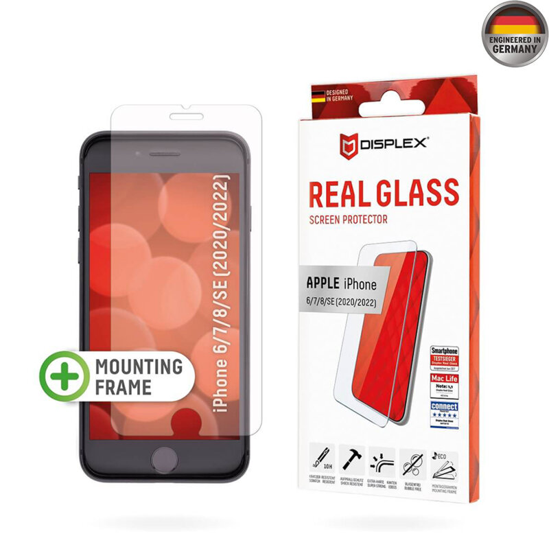 Folie sticla premium iPhone 8 Displex Real Glass 2D, transparenta