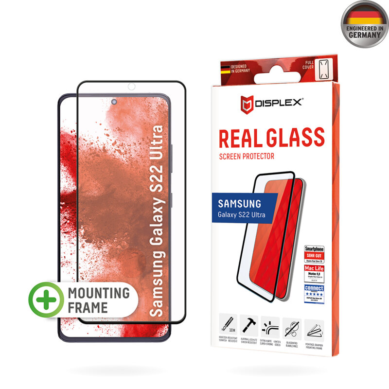 Folie sticla premium Samsung Galaxy S22 Ultra 5G Displex Real Glass 3D, transparenta