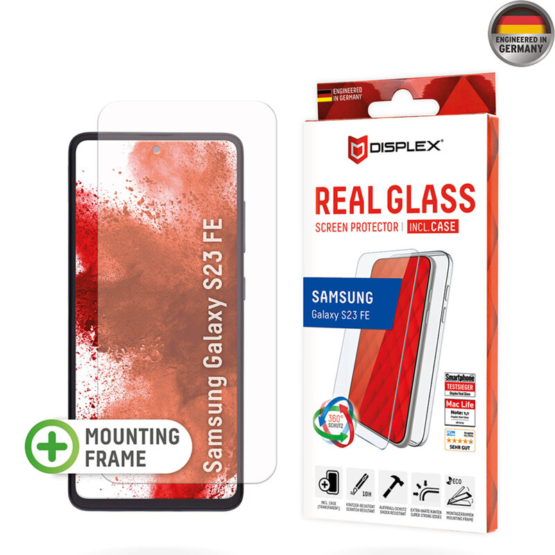 [Folie sticla + husa] premium Samsung Galaxy S23 FE Displex Real Glass, transparenta