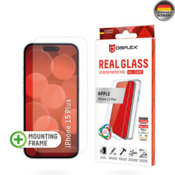 [Folie sticla + husa] premium iPhone 15 Plus Displex Real Glass, transparenta