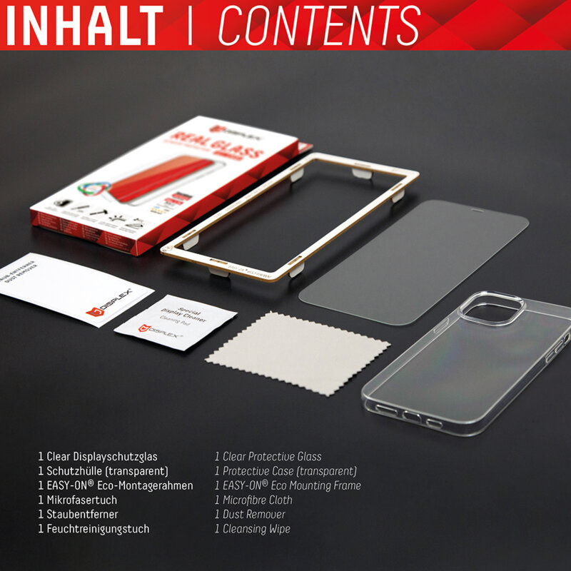 [Folie sticla + husa] premium iPhone 14 Plus Displex Real Glass, transparenta