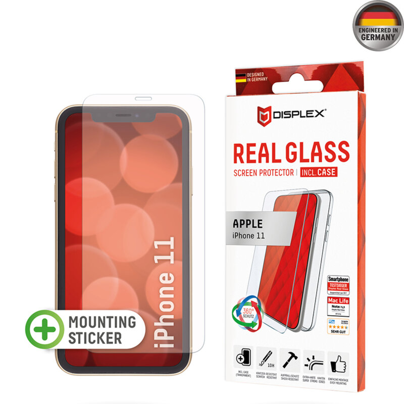 [Folie sticla + husa] premium iPhone 11 Displex Real Glass, transparenta