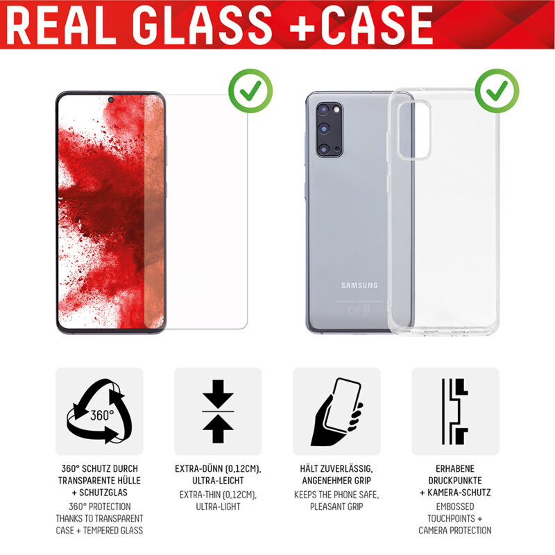 [Folie sticla + husa] premium Samsung Galaxy S22 5G Displex Real Glass, transparenta