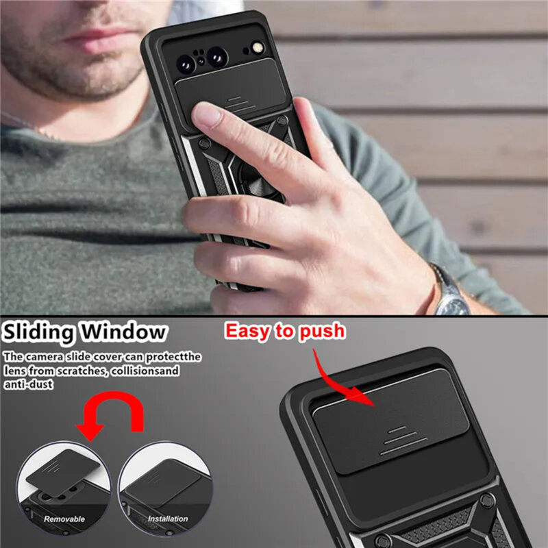 Husa Google Pixel 8a protectie camera Techsuit CamShield Series, negru