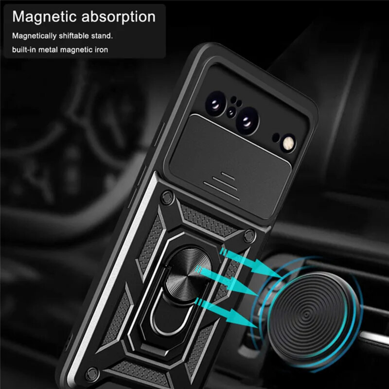 Husa Google Pixel 8a protectie camera Techsuit CamShield Series, negru