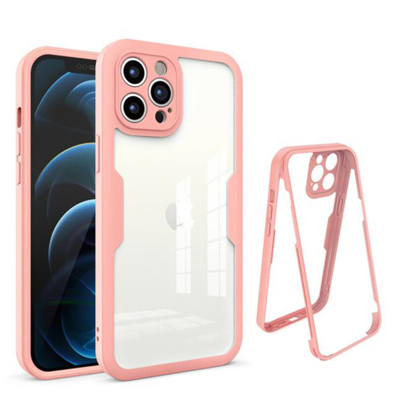 [Pachet 360°] Husa + folie iPhone 12 Pro Max Techsuit ColorVerse, roz