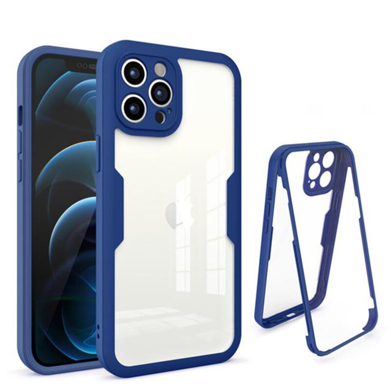[Pachet 360°] Husa + folie iPhone 12 Pro Max Techsuit ColorVerse, albastru