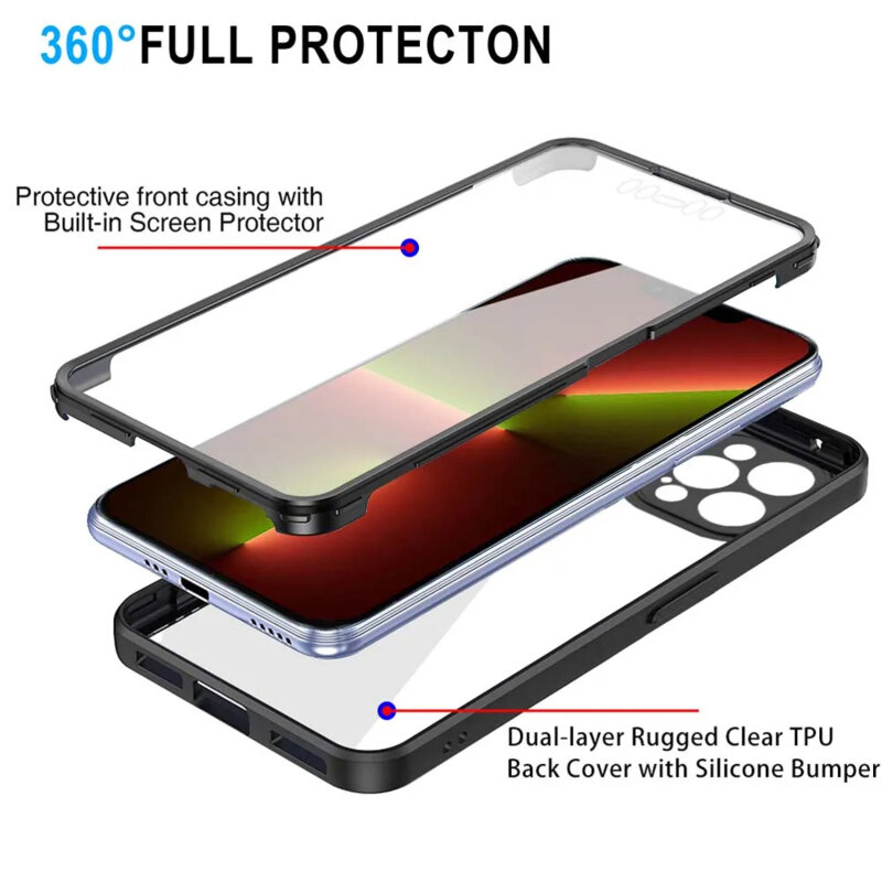 Husa 360° iPhone 13 Pro Max Techsuit ColorVerse, negru