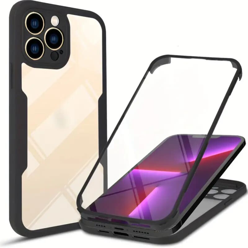 Husa 360° iPhone 13 Pro Max Techsuit ColorVerse, negru