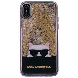 Bumper iPhone X, iPhone 10 Karl Lagerfeld KLHCPXCHPEEGO - Liquid Gold
