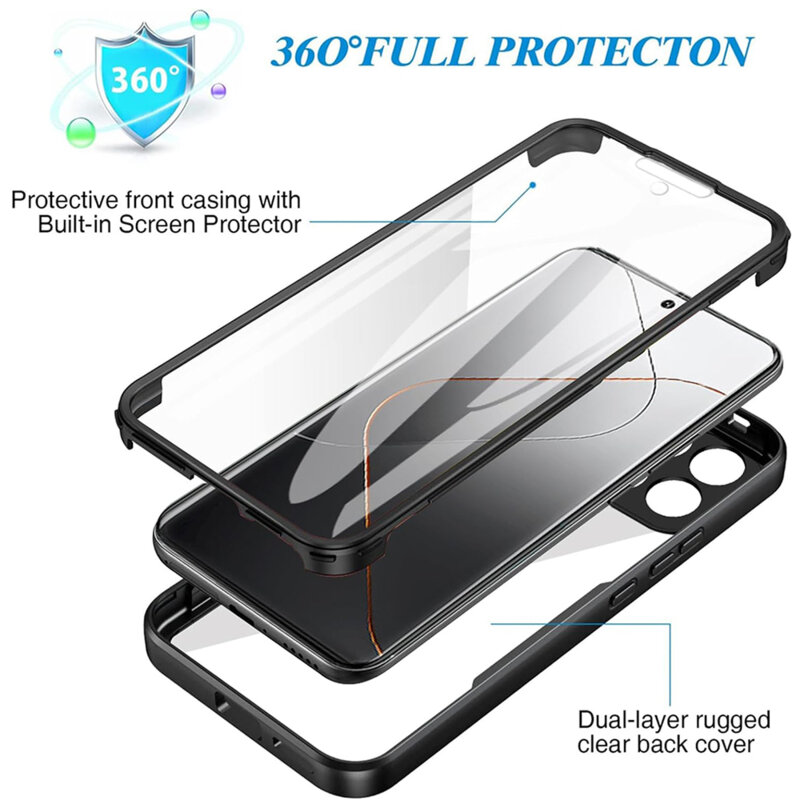 Husa 360° Xiaomi 14 Techsuit ColorVerse, albastru