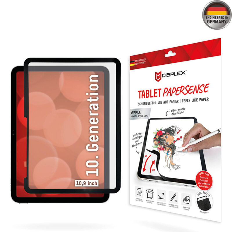 Folie mata premium iPad 10 (2022) 10.9 Displex Tablet PaperSense, negru