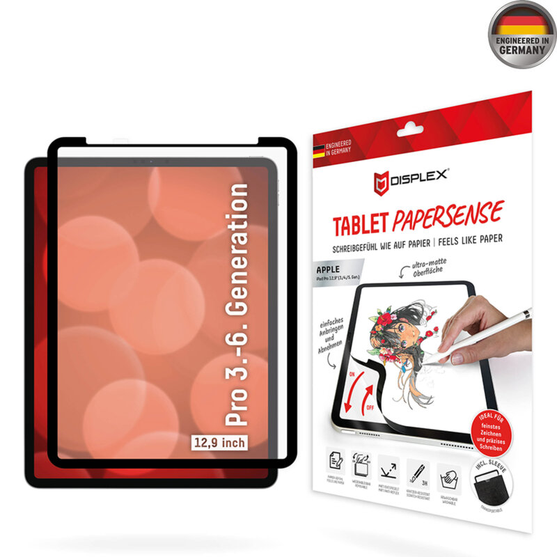 Folie mata premium iPad Pro 2018 12.9 A1876/A1983 Displex Tablet PaperSense, negru