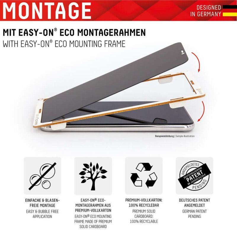 Folie sticla premium iPhone SE 2, SE 2020 Displex Real Glass Privacy Full Cover, negru