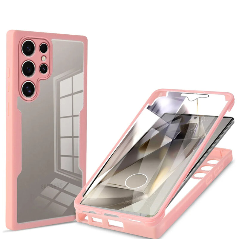 Husa 360° Samsung Galaxy S24 Ultra Techsuit ColorVerse, roz