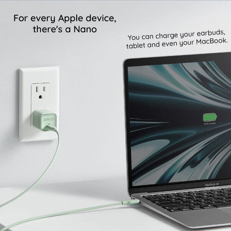 Incarcator priza GaN Type-C, 30W Anker 511, Nano 3, alb