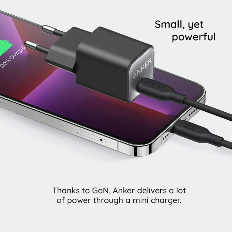 Incarcator priza GaN Type-C, 30W Anker 511, Nano 3, alb