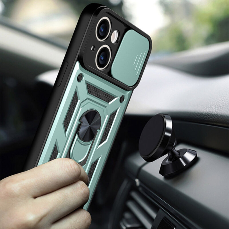 Husa iPhone 14 Pro protectie camera Techsuit CamShield Series, verde