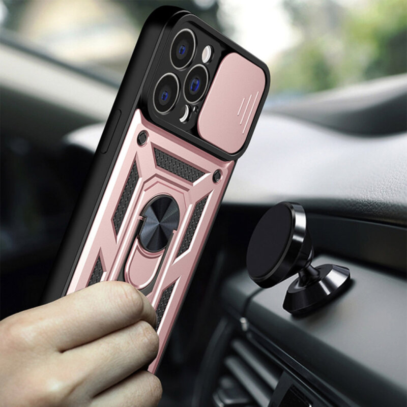 Husa iPhone 13 Pro protectie camera Techsuit CamShield Series, roz