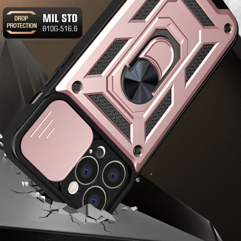 Husa iPhone 13 Pro Max protectie camera Techsuit CamShield Series, roz
