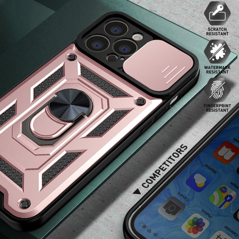 Husa iPhone 13 Pro Max protectie camera Techsuit CamShield Series, roz