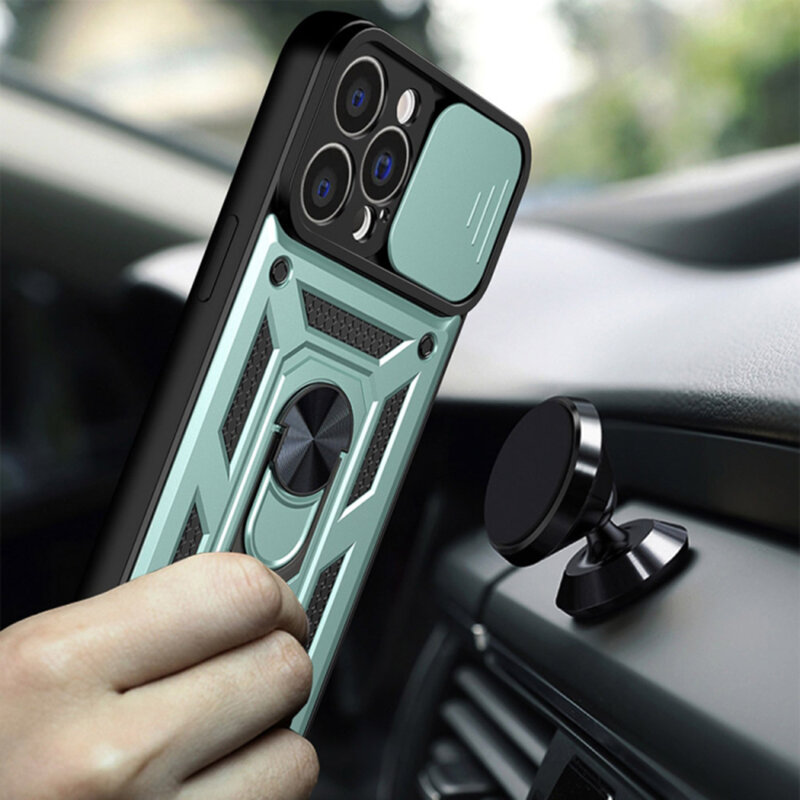 Husa iPhone 13 Pro Max protectie camera Techsuit CamShield Series, verde