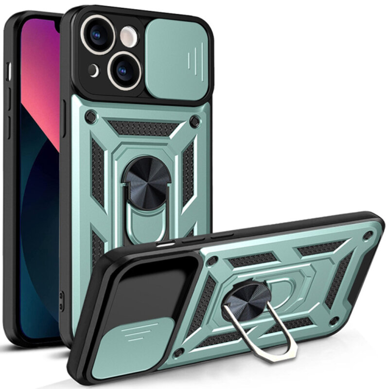 Husa iPhone 13 protectie camera Techsuit CamShield Series, verde