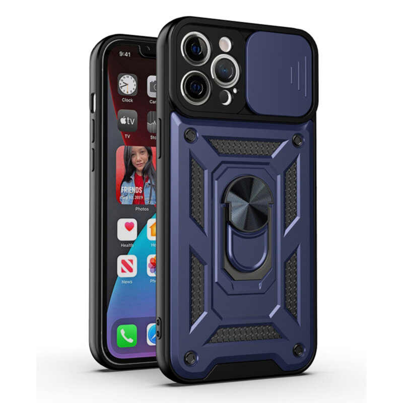Husa iPhone 12 Pro Max protectie camera Techsuit CamShield Series, albastru