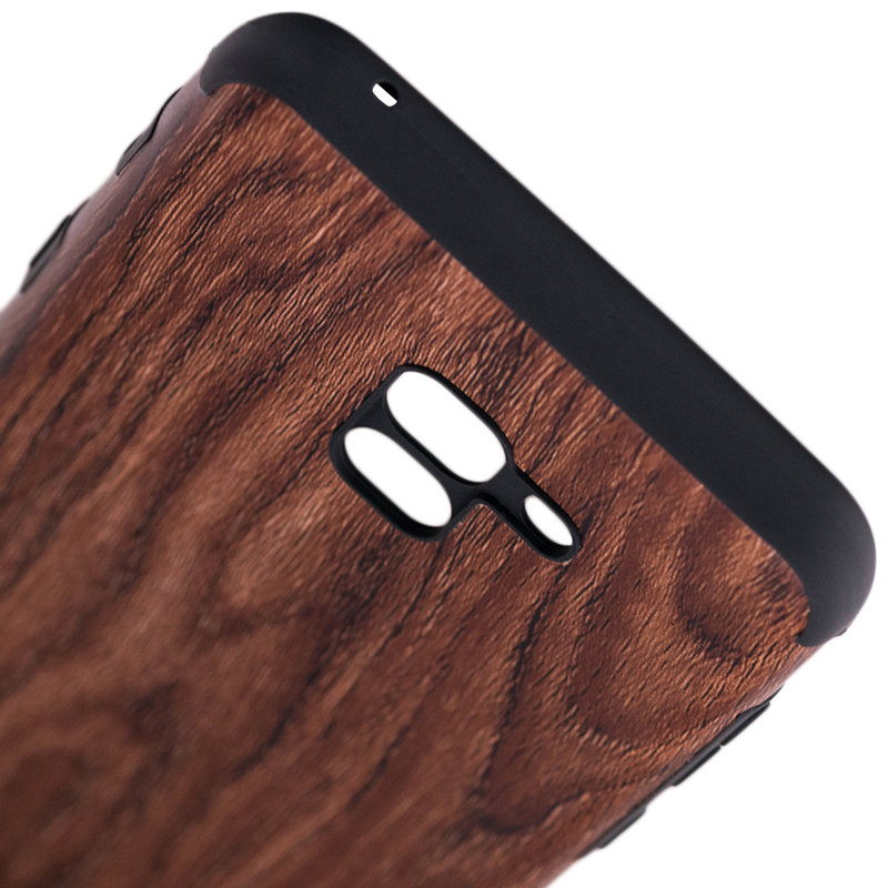 Husa Samsung Galaxy A8 Plus 2018 A530 TPU Wood Texture - Maro