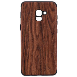 Husa Samsung Galaxy A8 Plus 2018 A530 TPU Wood Texture - Maro