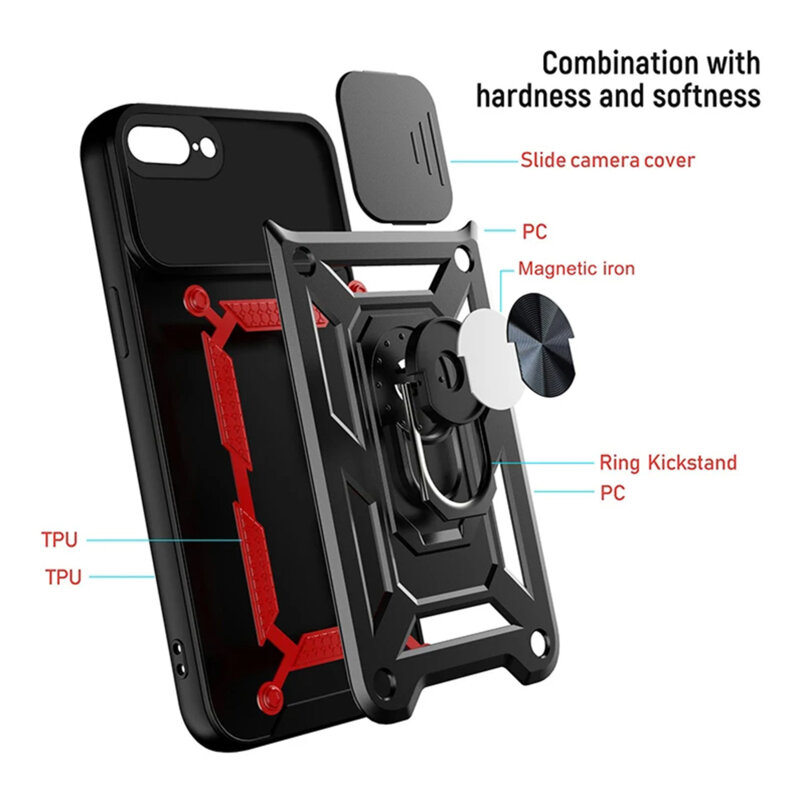 Husa iPhone 7 Plus protectie camera Techsuit CamShield Series, albastru