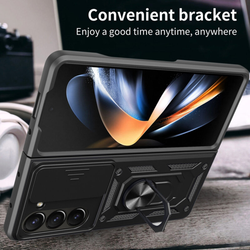 Husa Samsung Galaxy Z Fold5 protectie camera Techsuit CamShield Series, roz