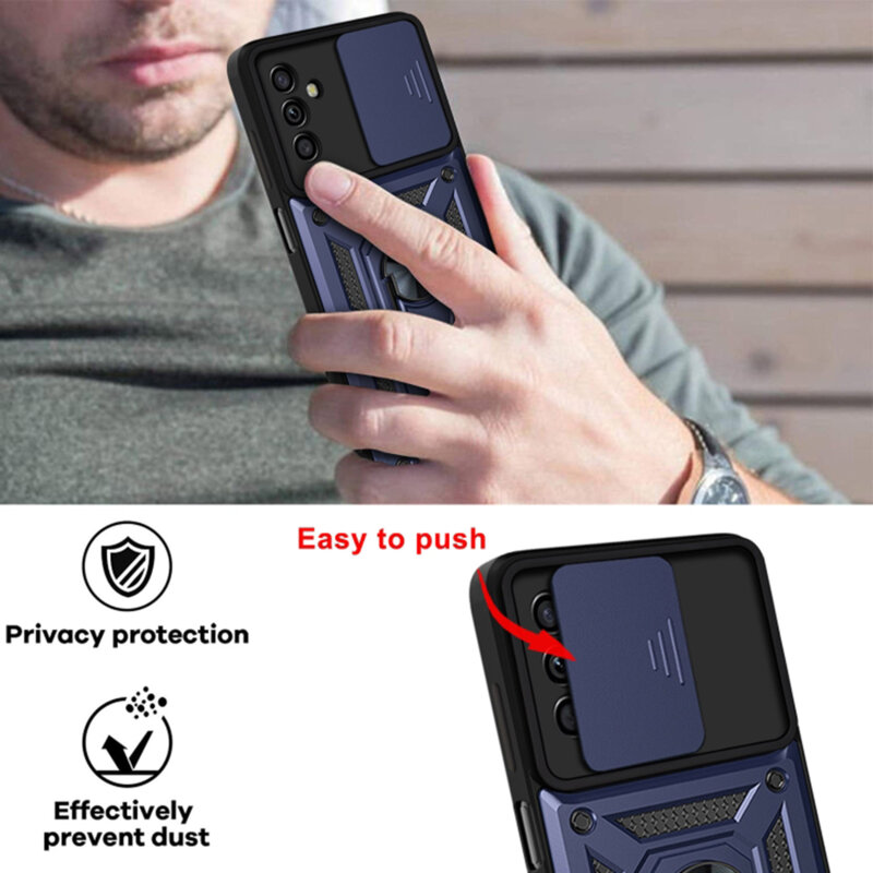 Husa Samsung Galaxy A13 5G protectie camera Techsuit CamShield Series, albastru