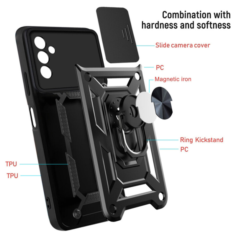 Husa Samsung Galaxy A13 5G protectie camera Techsuit CamShield Series, albastru