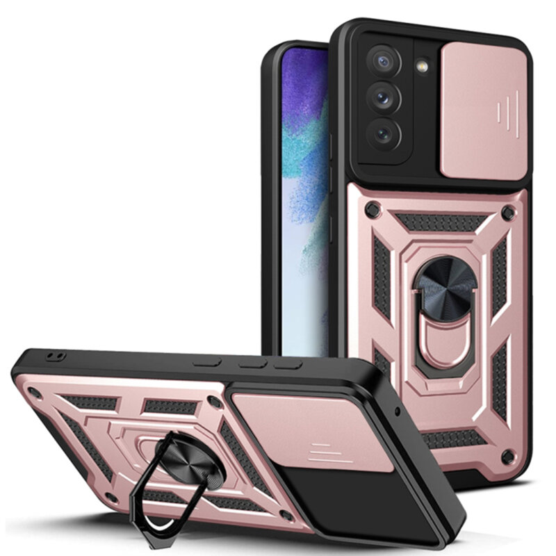 Husa Samsung Galaxy S21 FE 5G protectie camera Techsuit CamShield Series, roz