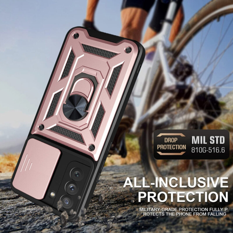 Husa Samsung Galaxy S21 FE 5G protectie camera Techsuit CamShield Series, roz