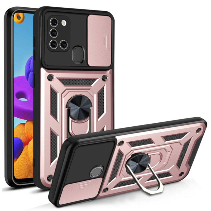 Husa Samsung Galaxy A21s protectie camera Techsuit CamShield Series, roz