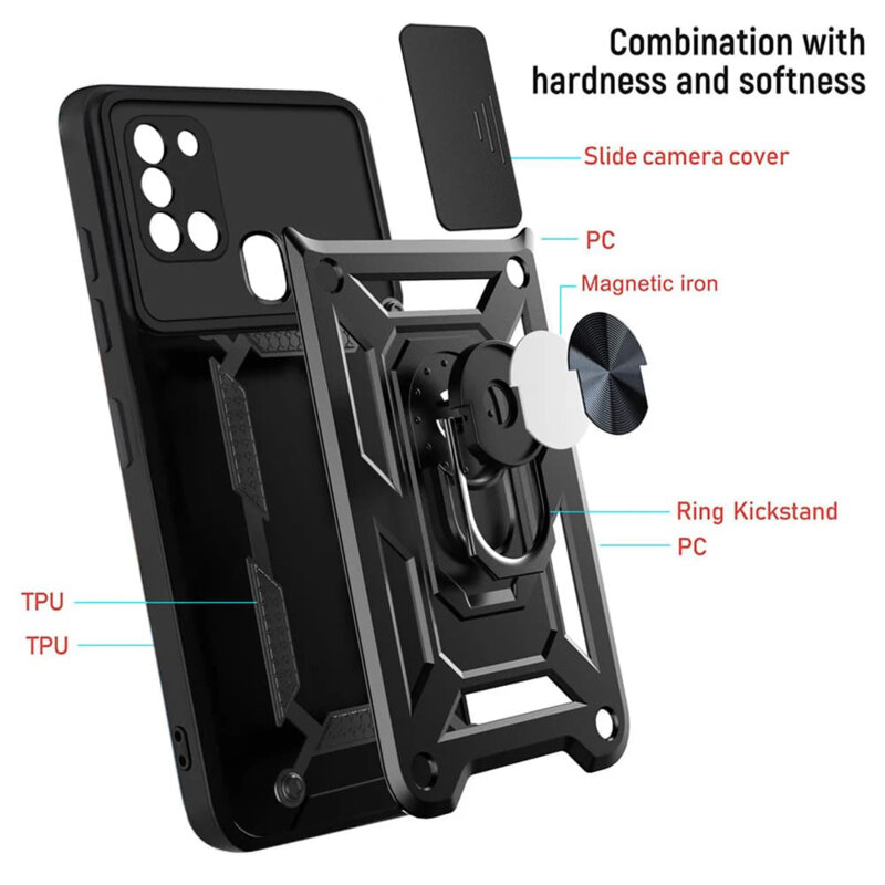 Husa Samsung Galaxy A21s protectie camera Techsuit CamShield Series, verde