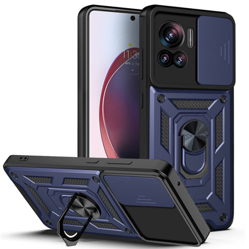 Husa Motorola Edge 30 Ultra protectie camera Techsuit CamShield Series, albastru