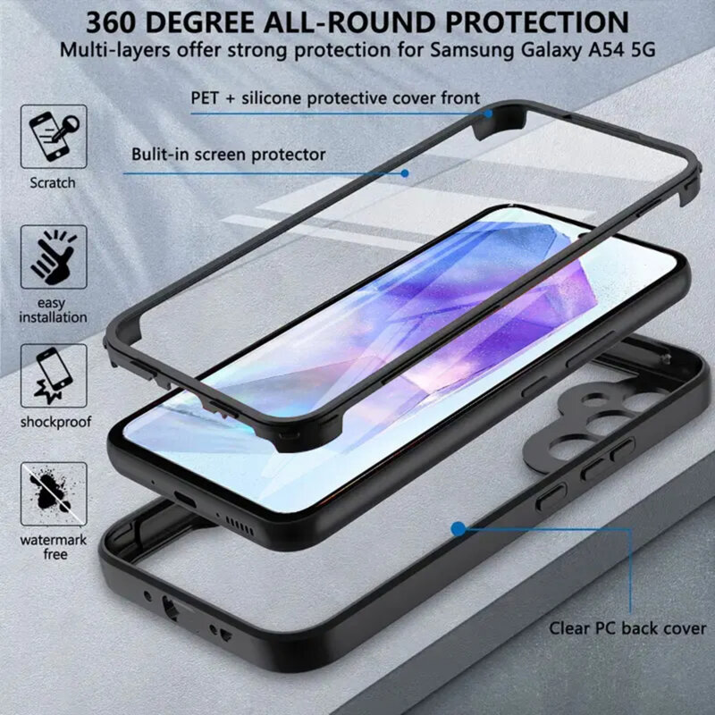 Husa 360° Samsung Galaxy A55 5G Techsuit ColorVerse, albastru