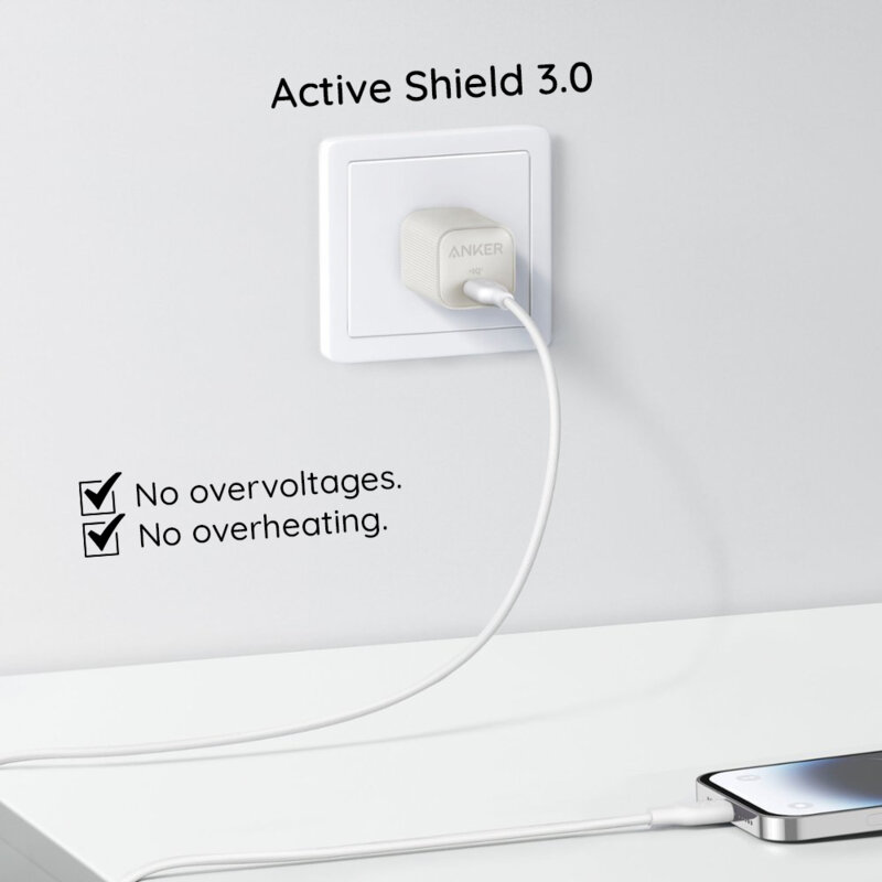 Incarcator priza Type-C, 30W, PowerIQ Anker Nano 4, alb