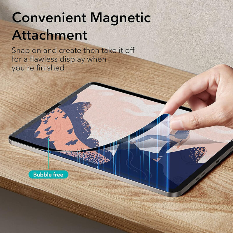 Folie iPad Pro 12.9 (2022) ESR Paper-Feel Magnetic, transparenta