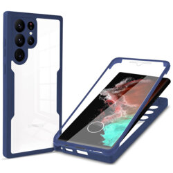 Husa 360° Samsung Galaxy S22 Ultra 5G Techsuit ColorVerse, albastru