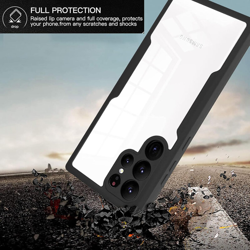 Husa 360° Samsung Galaxy S22 Ultra 5G Techsuit ColorVerse, negru