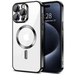 Husa premium iPhone 15 Pro Max Techsuit Luxury Crystal MagSafe, negru