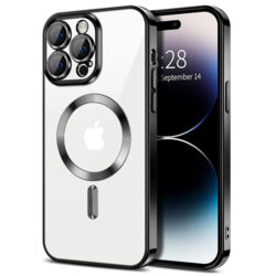 Husa premium iPhone 14 Pro Max Techsuit Luxury Crystal MagSafe, negru
